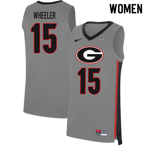 2020 Women #15 Sahvir Wheeler Georgia Bulldogs College Basketball Jerseys Sale-Gray - Click Image to Close